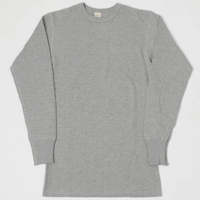 Premium Comfort Sleek Waistband Warehouse & Co 5903 Waffle Knit Thermal T-Shirt - Heather Grey