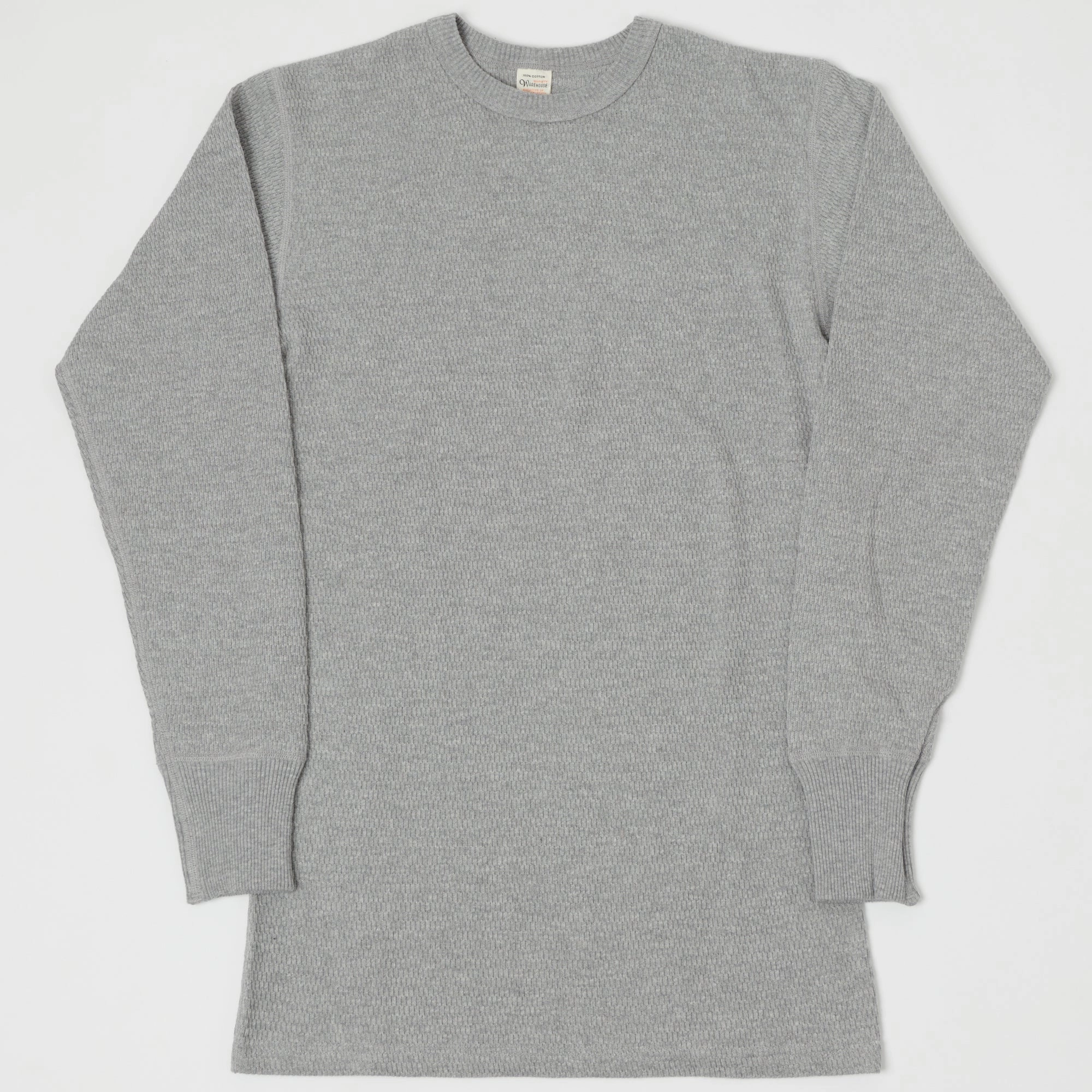 Premium Comfort Sleek Waistband Warehouse & Co 5903 Waffle Knit Thermal T-Shirt - Heather Grey