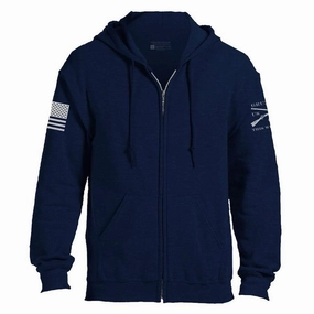Grunt Style Basic Full-Zip Hoodie - Navy Sporty Comfort Adjustable