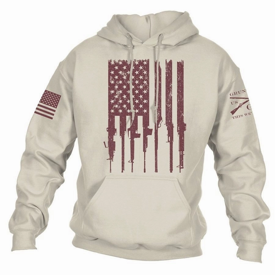 Rifle Flag Hoodie - Sand One-of-a-kind