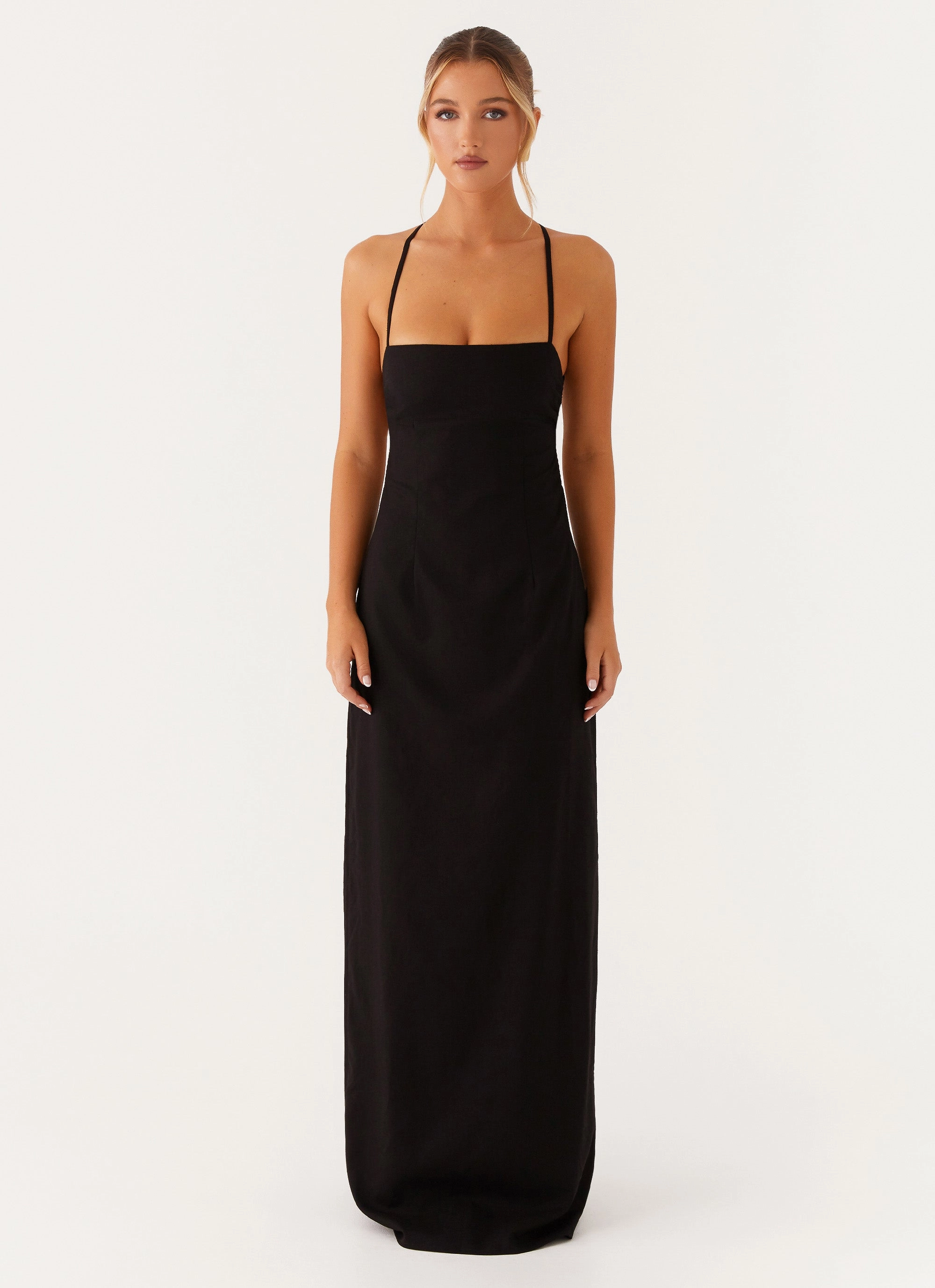 Cora Backless Maxi Dress - Black Sophisticated Appeal everyday staple