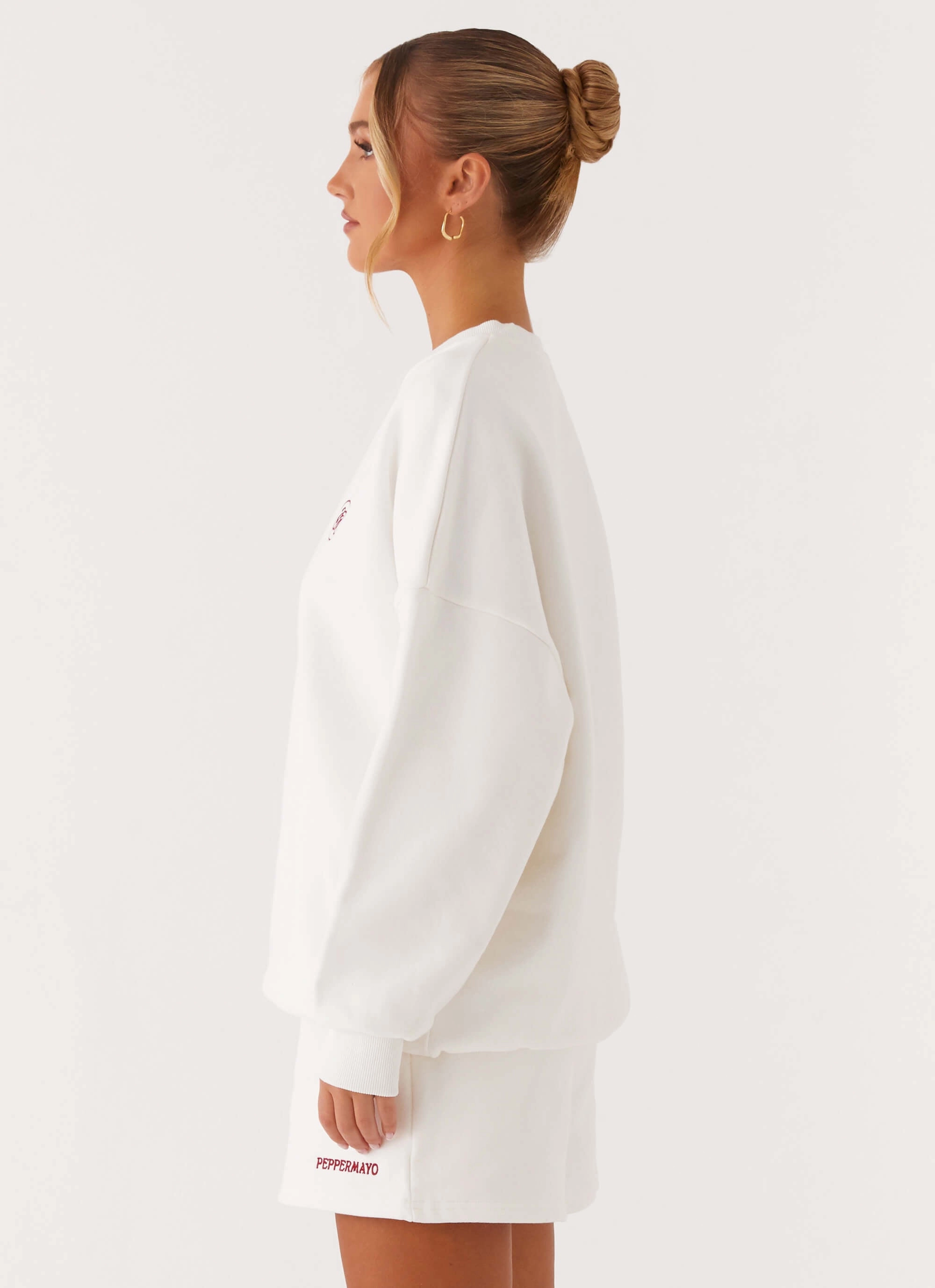 Simple Form Signature Oversized Sweatshirt - Ivory