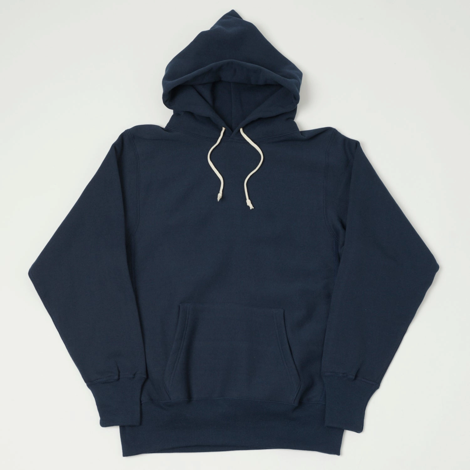 Warehouse & Co 484 Reverse Weave Hooded Sweatshirt - Navy Weekend Minimal fit test