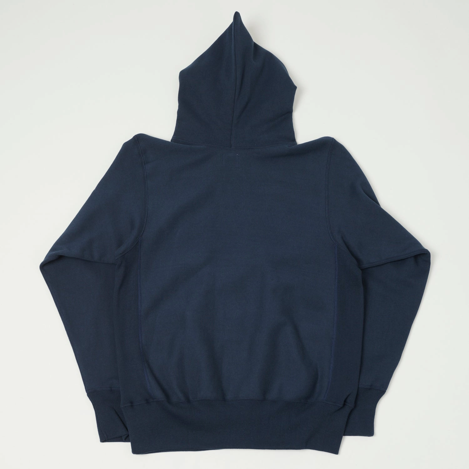 Warehouse & Co 484 Reverse Weave Hooded Sweatshirt - Navy Simple Look