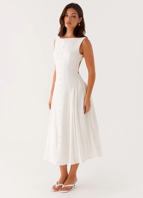 Lounge Moment Maylah Midi Dress - White