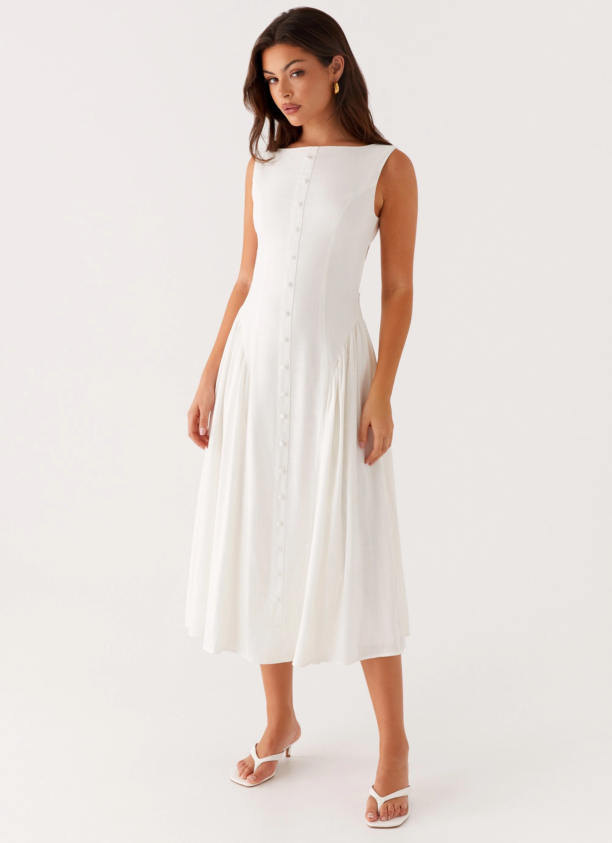 Maylah Midi Dress - White Daily Essential