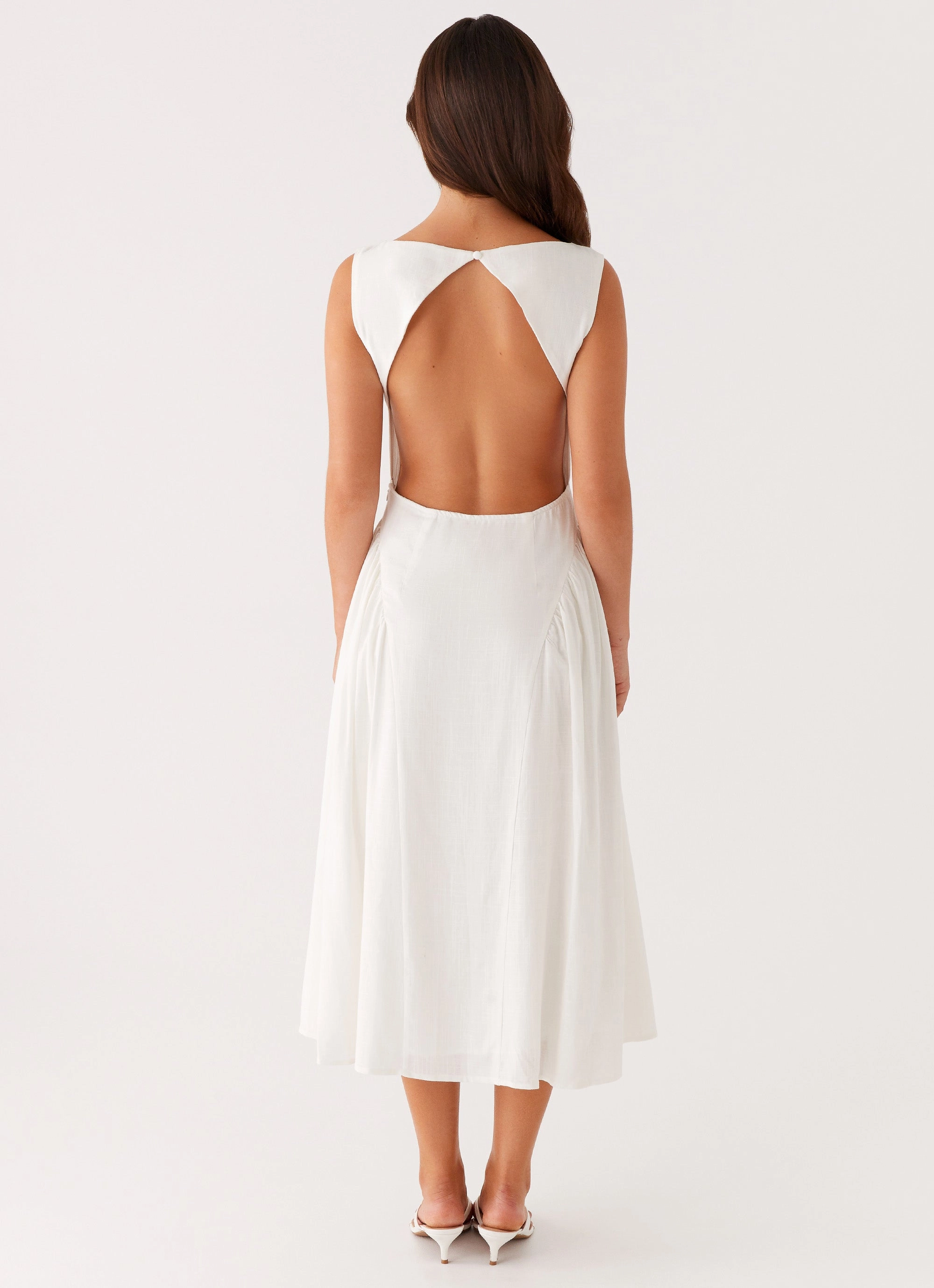 Bold Structure Maylah Midi Dress - White