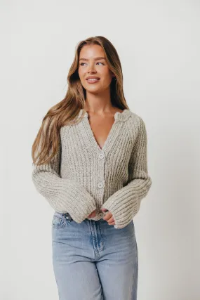 OdorResistant Fiber Pepper Cardigan Top in Heather Cloud