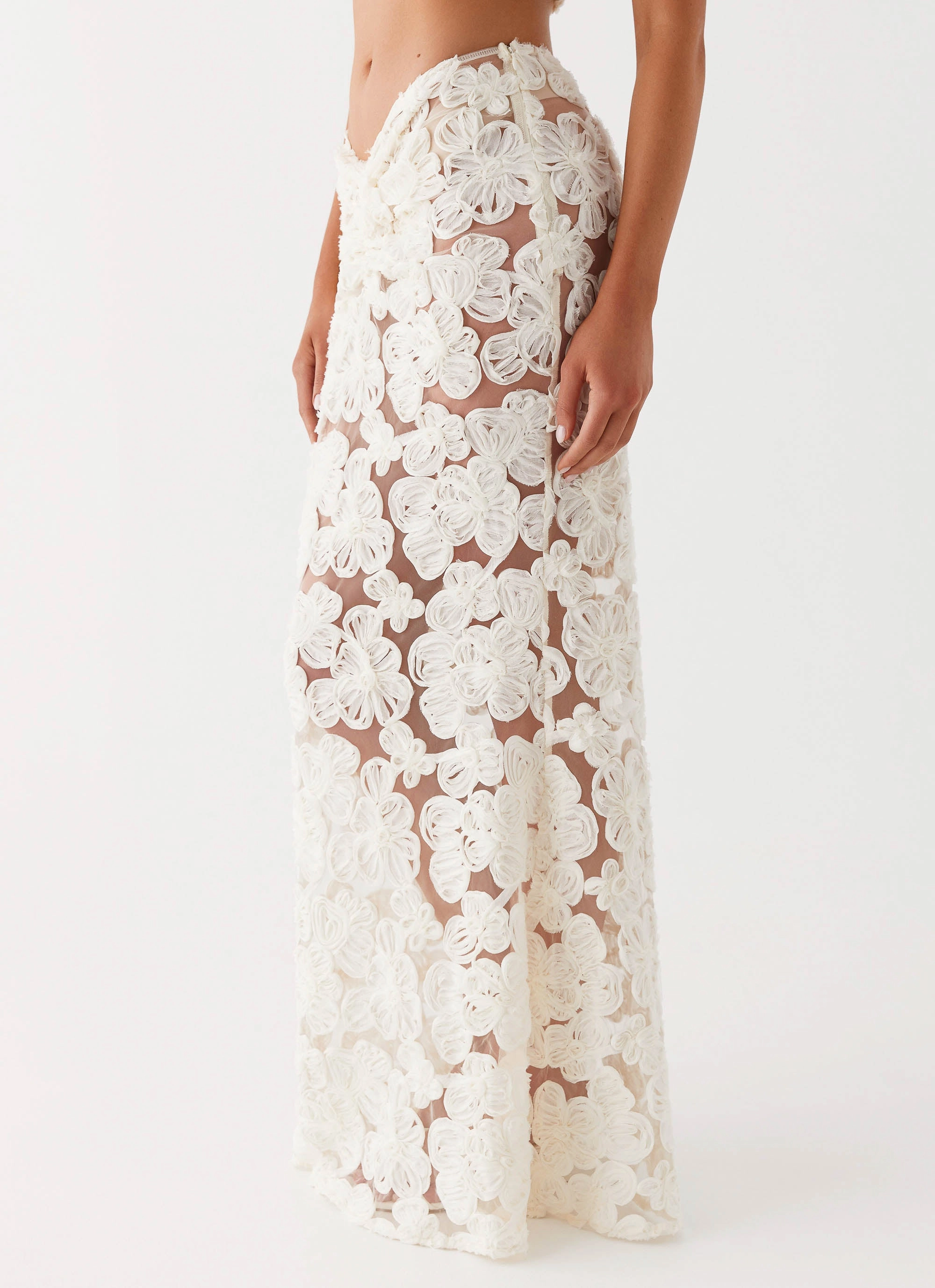 Fiorella Floret Maxi Skirt - Ivory All-Purpose Wear