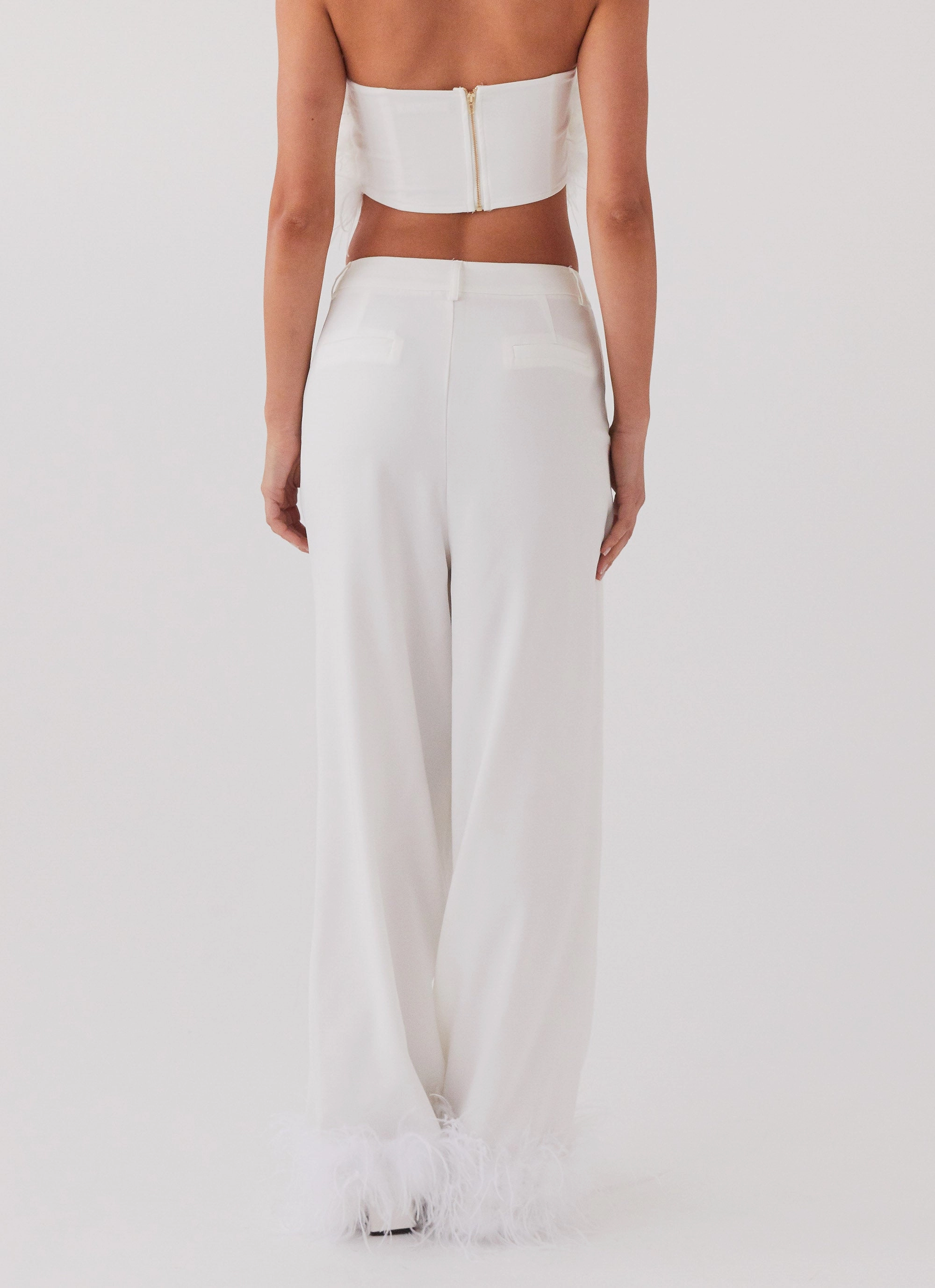 Shake It Off Feather Pants - Snow Fashion Daily