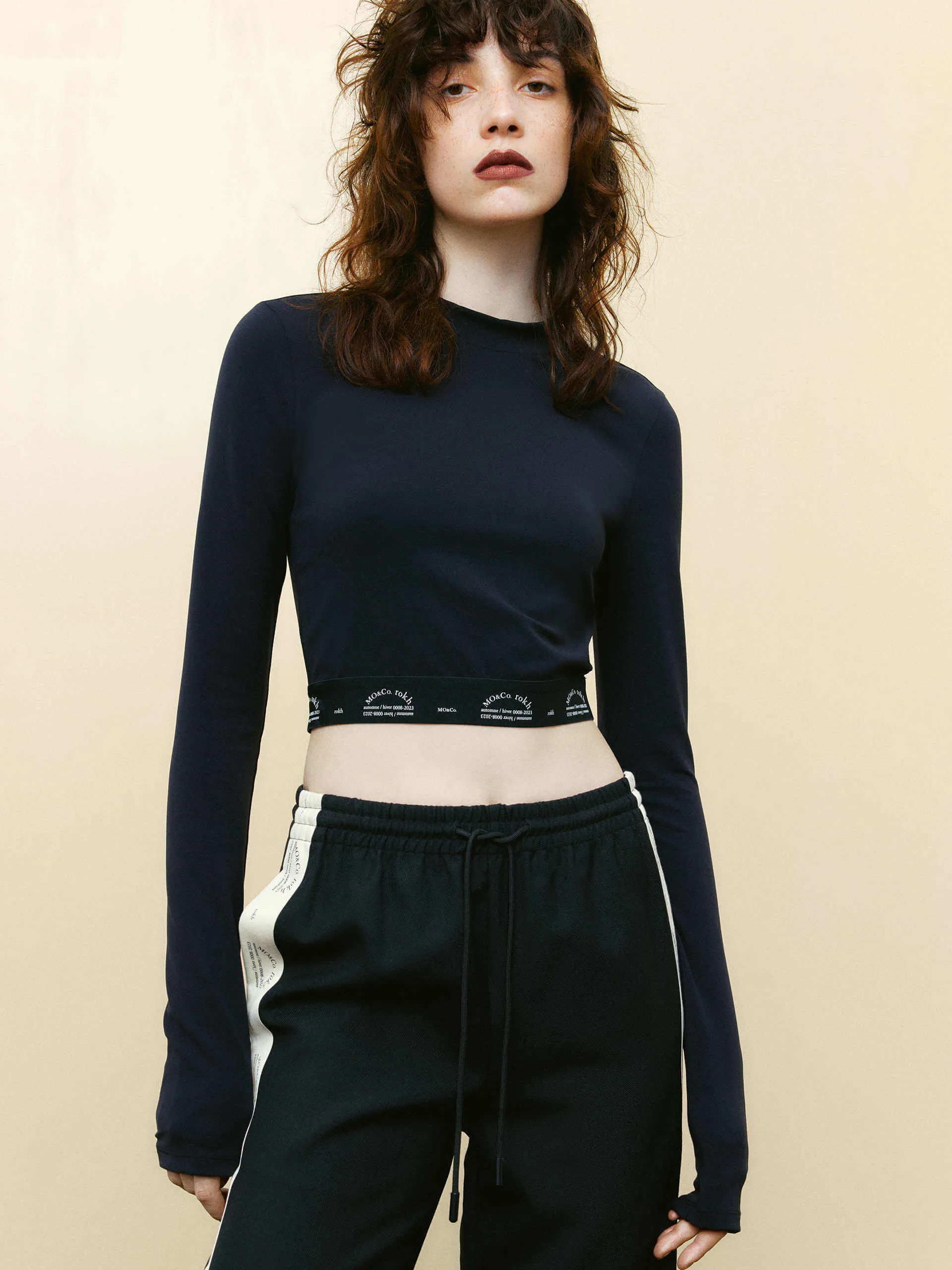 Cropped Tight Long Sleeves Top formal dinner