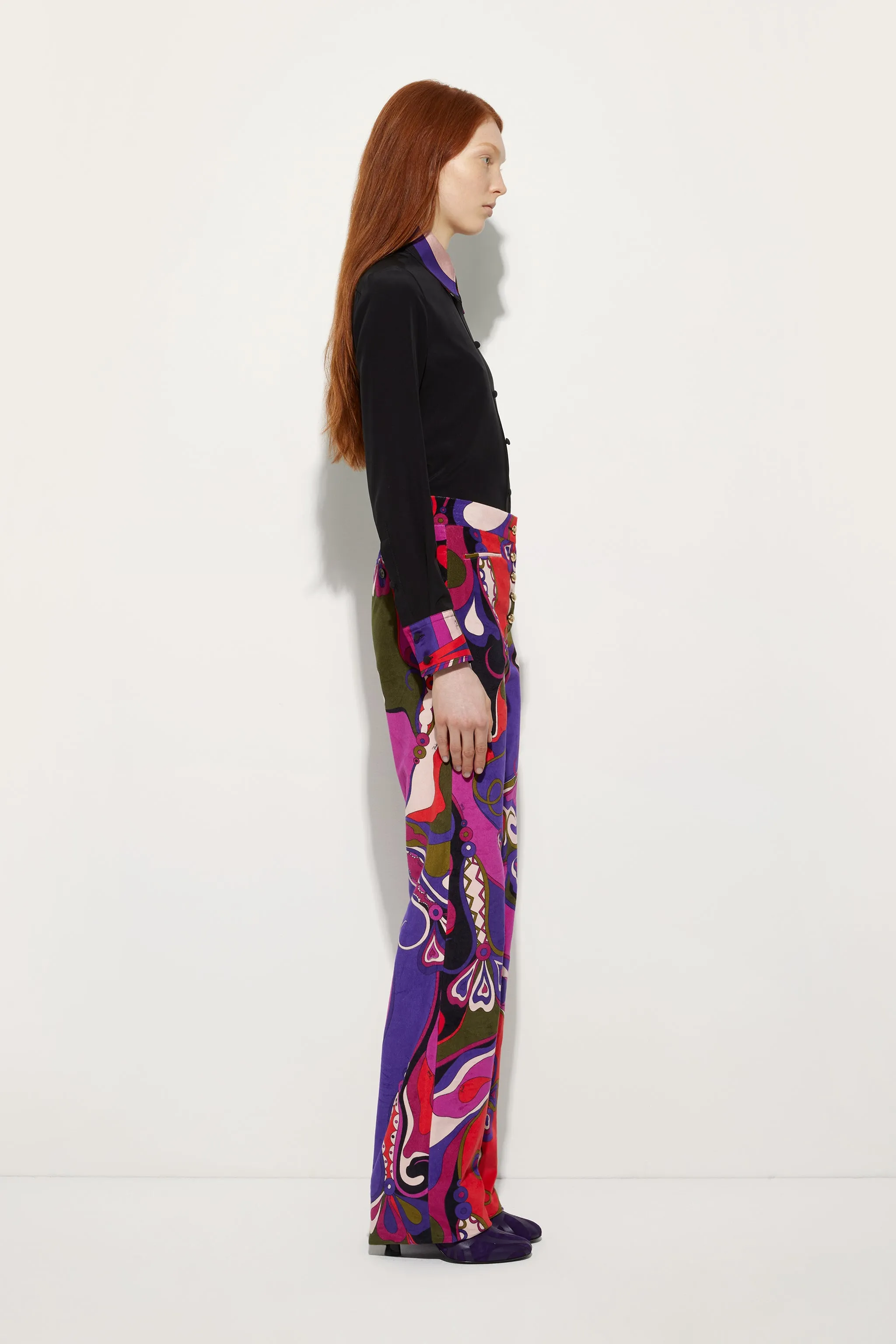 Trend-Driven Cr??pe de Chine Shirt with Printed Details