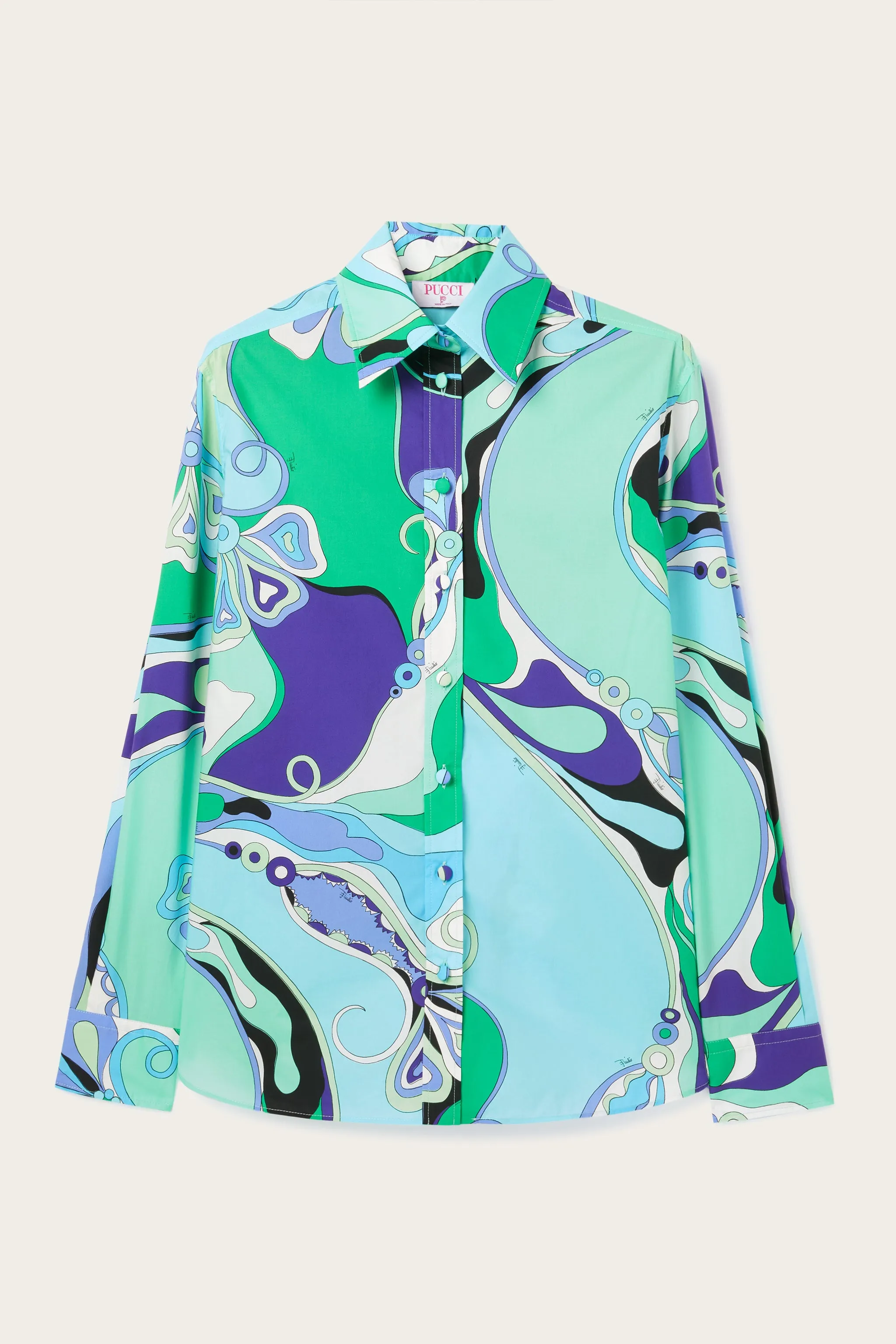 Flexible Shoulder Construction Weekend Vibes Orchidee Print Poplin Shirt