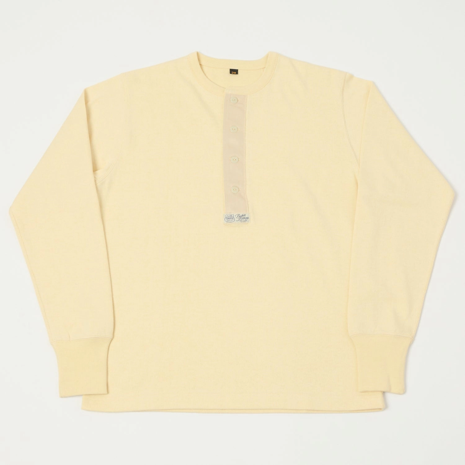Stylish and Comfortable Freewheelers & Co Power Wear Long Sleeve Henley - Straw Cream