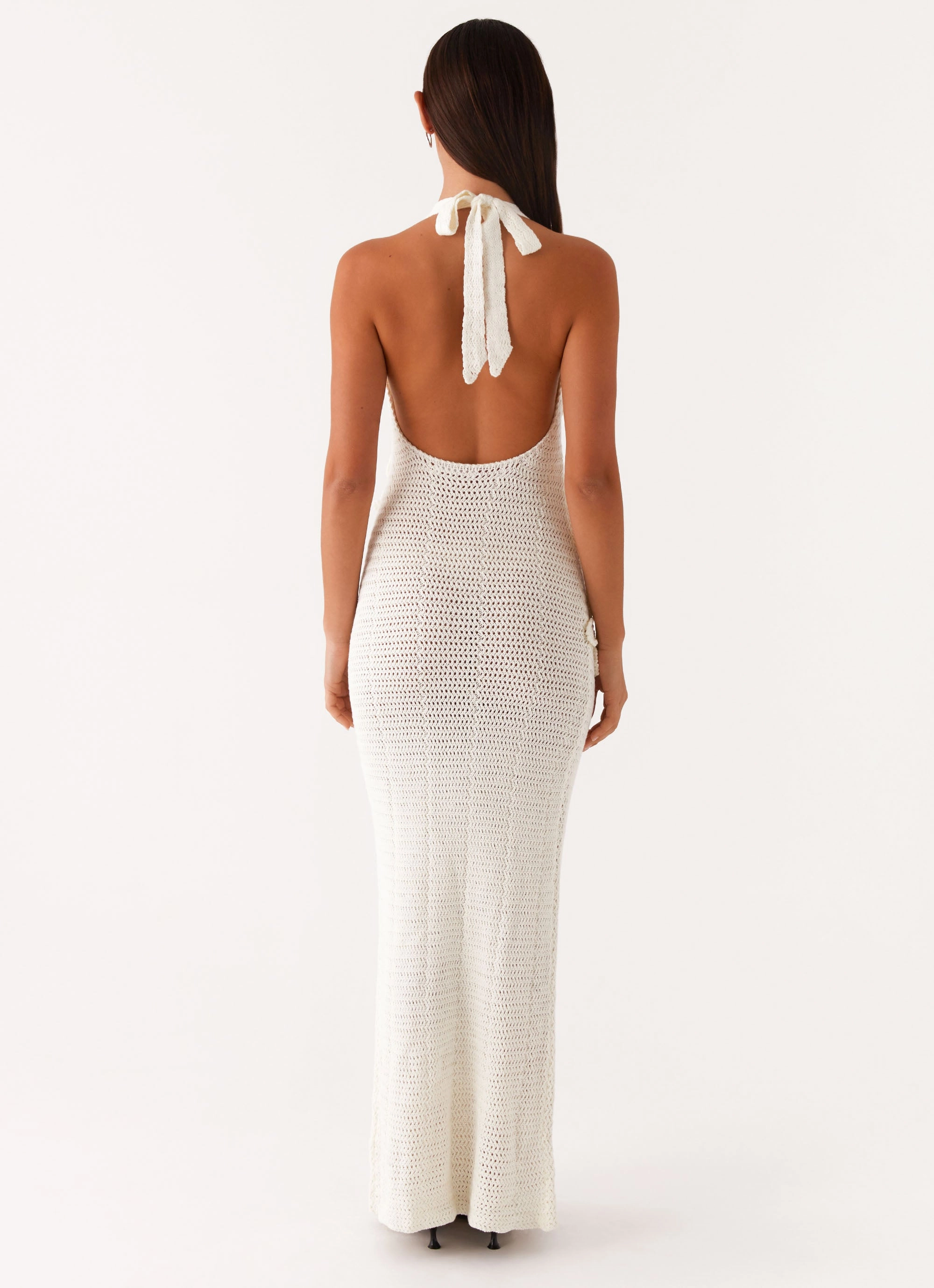Light Wear Novalee Flower Crochet Maxi Dress - Ivory