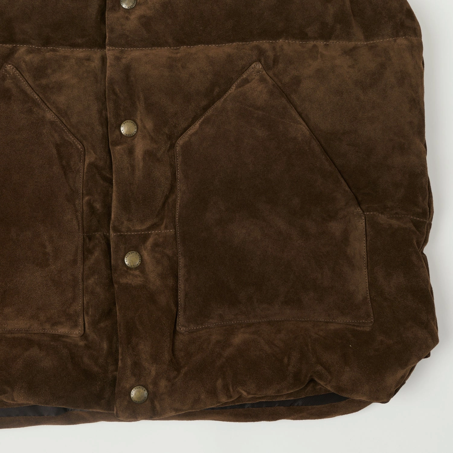 Shangri-La Heritage 'Bivacco' Suede Western Down Vest - Testa di Moro Brown Efficiency - maximized suitable for firefighters