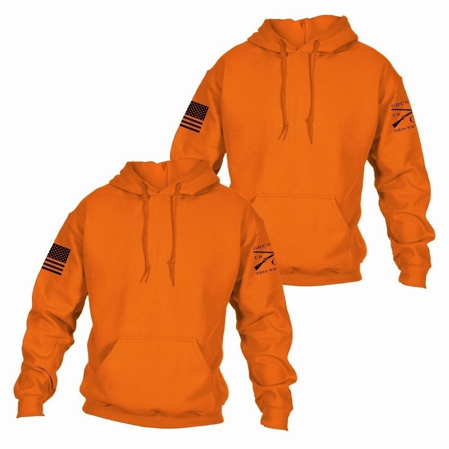 Tall Length Basic Hoodie Safety Orange 2 Pack