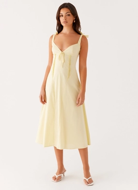 Adela Midi Dress - Yellow Street Flex Elegant Layering