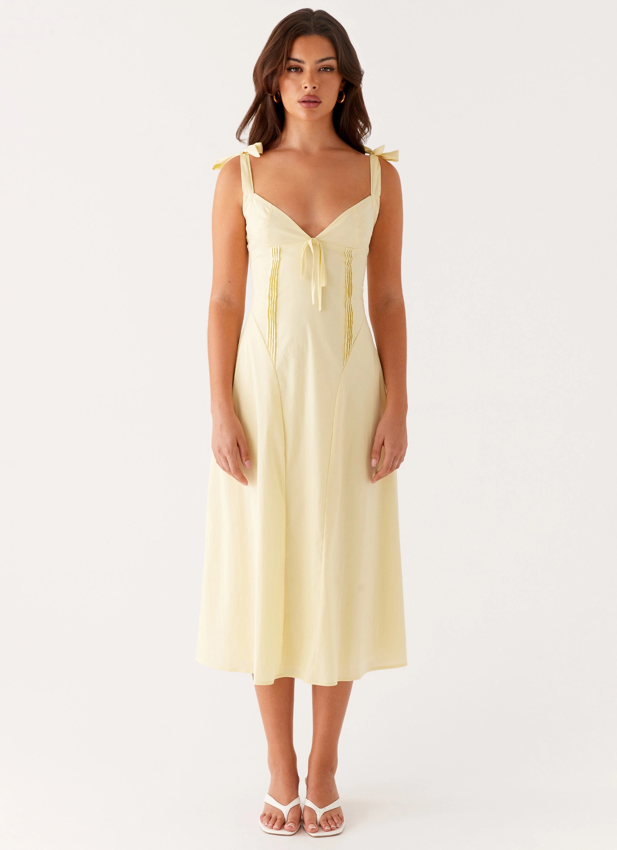 Adela Midi Dress - Yellow City Mood Basic Cool
