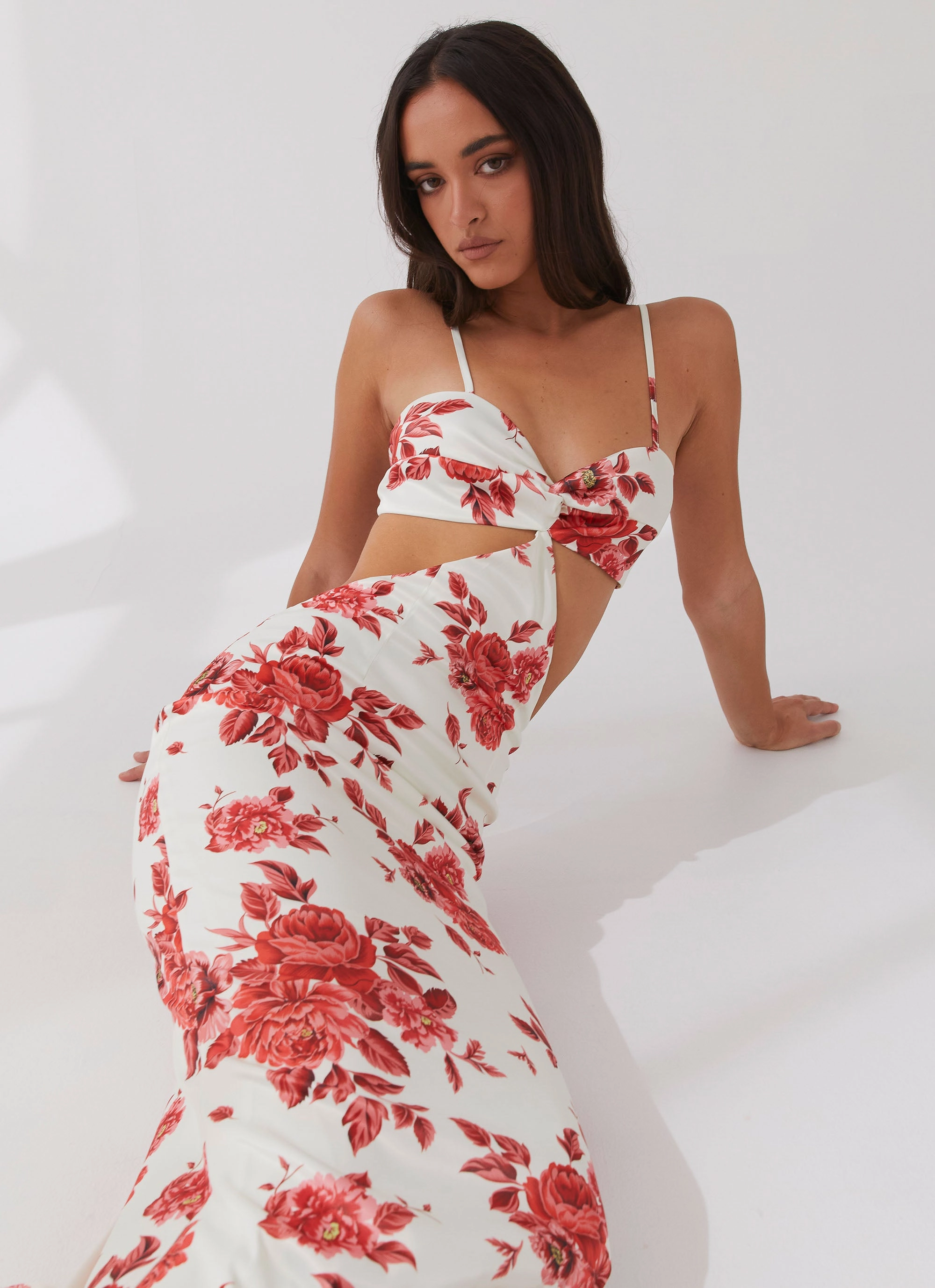 Summer Staple Low Maintenance Rosie Satin Maxi Dress - Rosa Floria