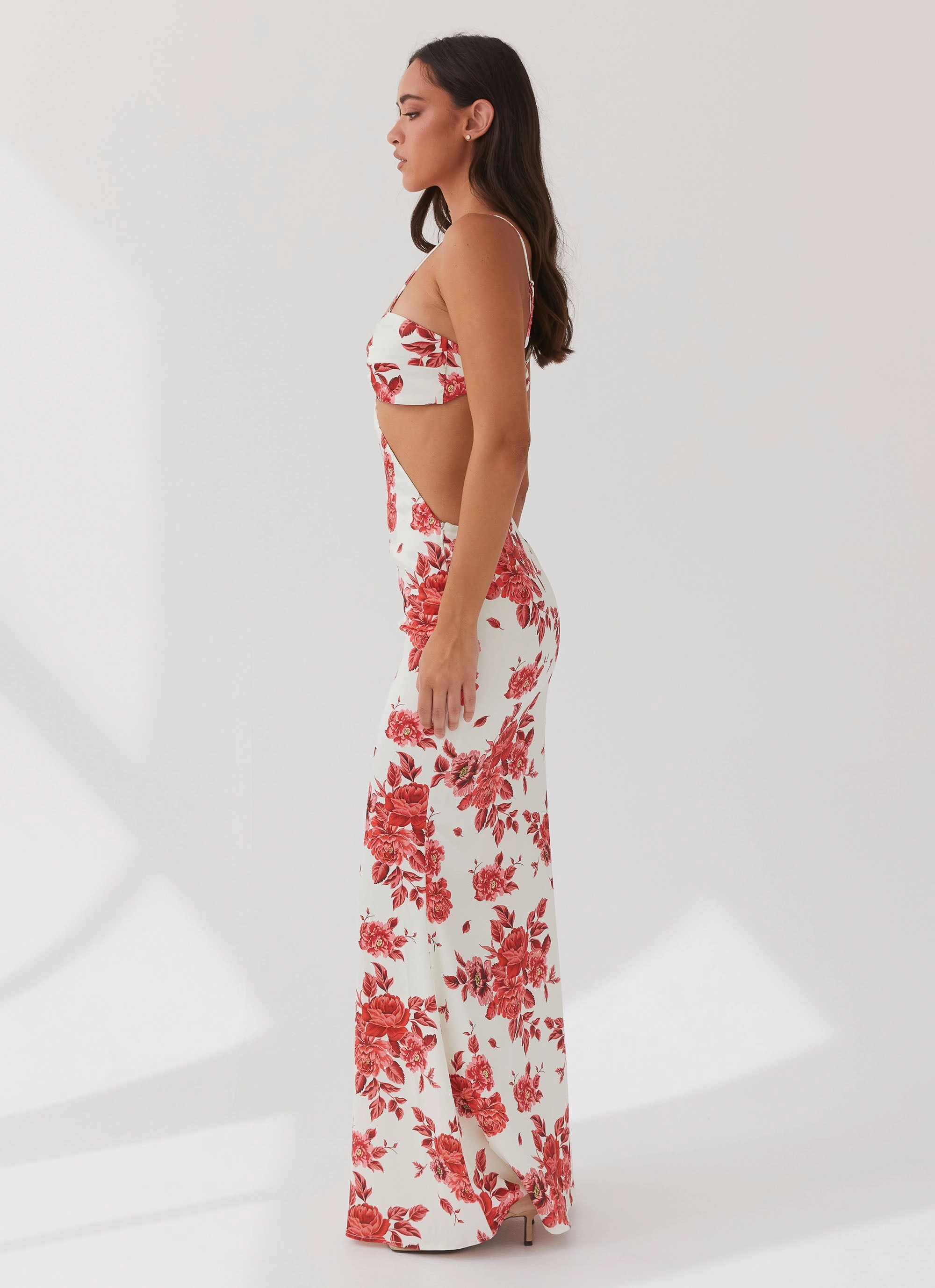 Flexible Mood Rosie Satin Maxi Dress - Rosa Floria