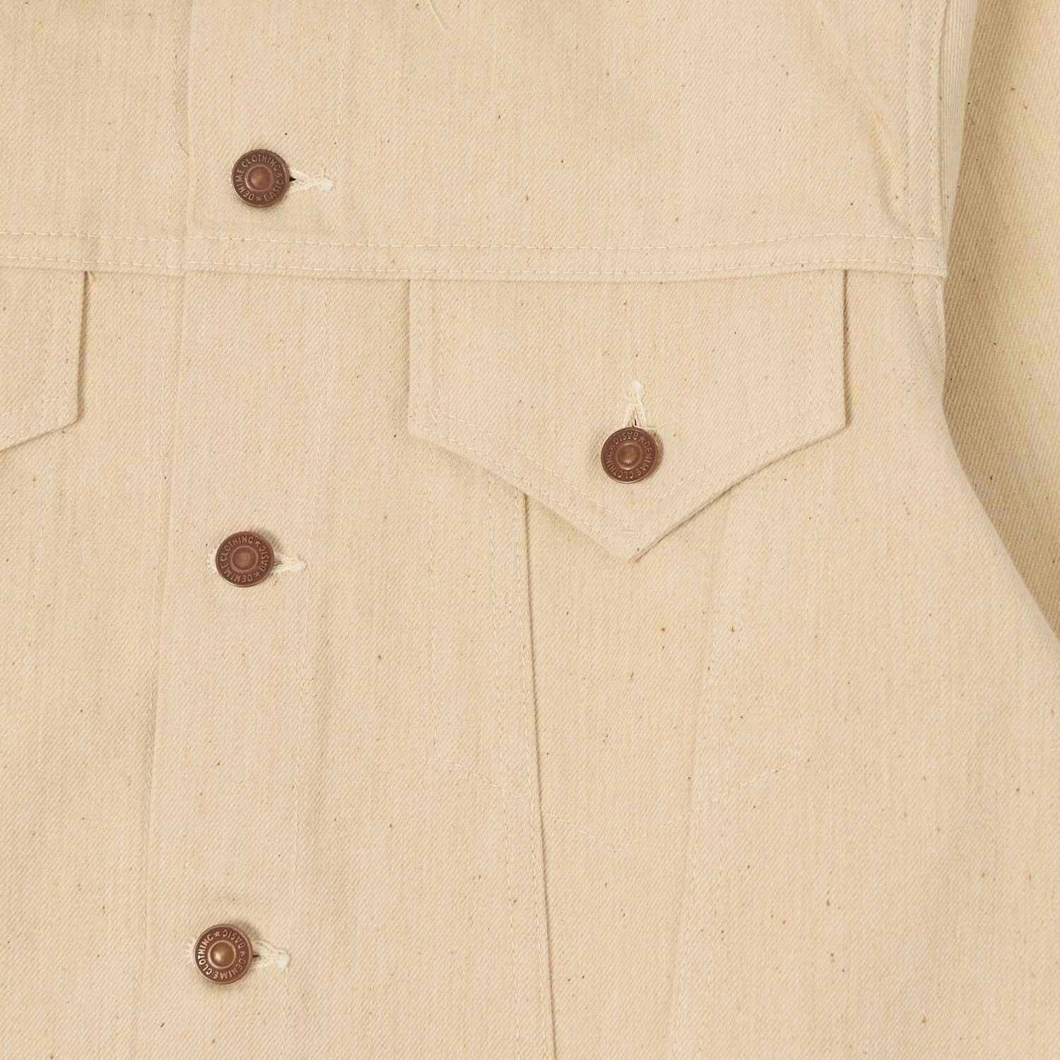 tall size Office Denime Lot. 233-66M Mother Cotton Type III Denim Jacket - Ecru