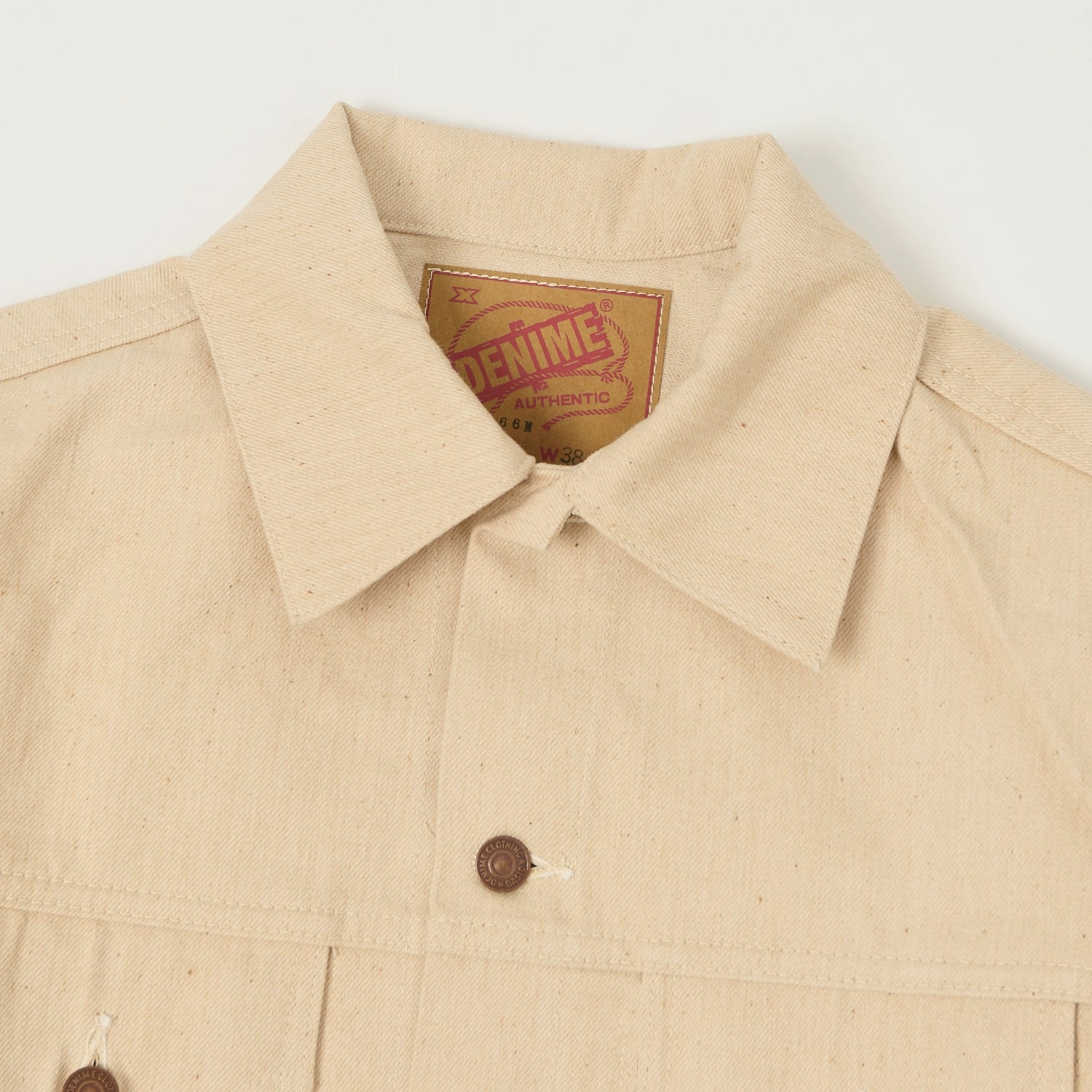 Denime Lot. 233-66M Mother Cotton Type III Denim Jacket - Ecru Breathable wear thermal