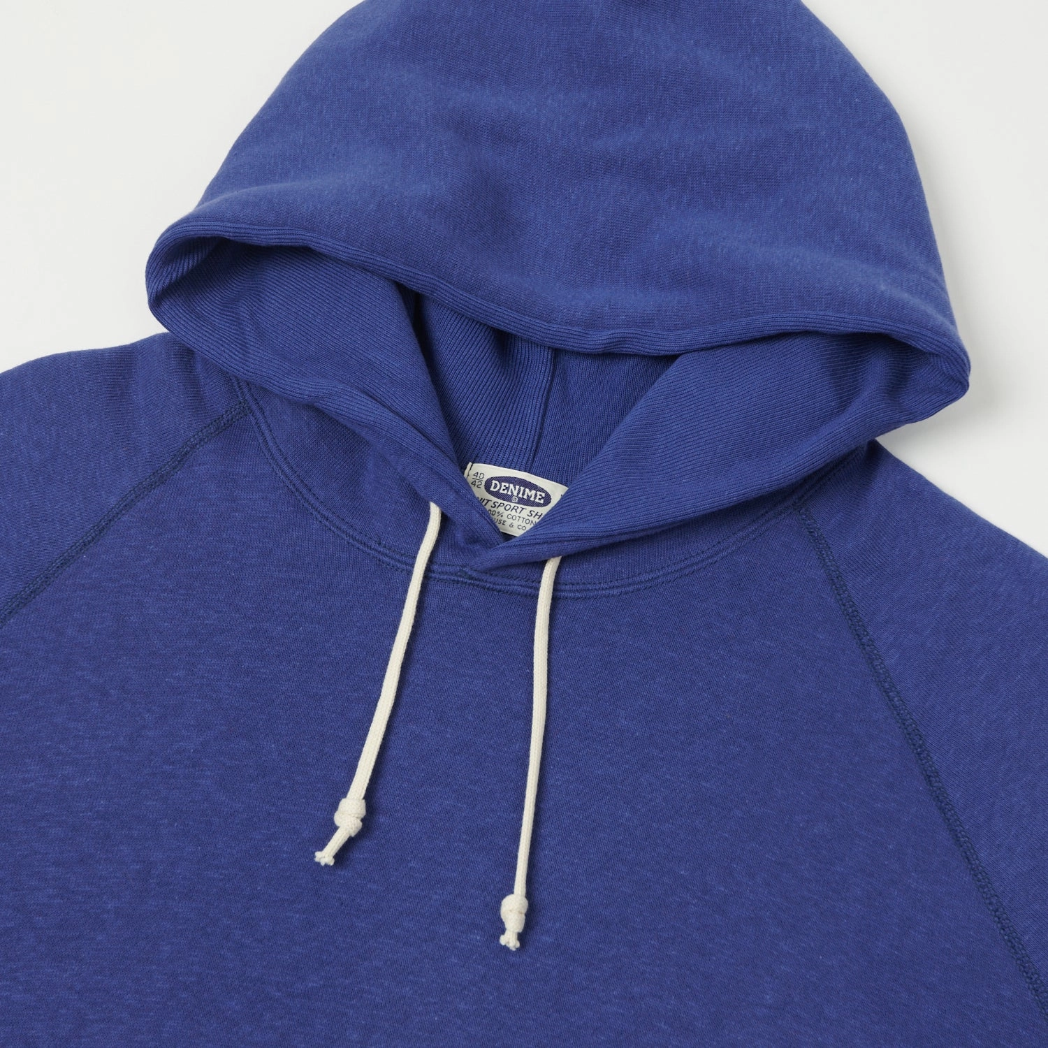 Cozy All Season product gift worthy appeal Denime Lot. 262 4-Needle Hooded Sweatshirt - Blue