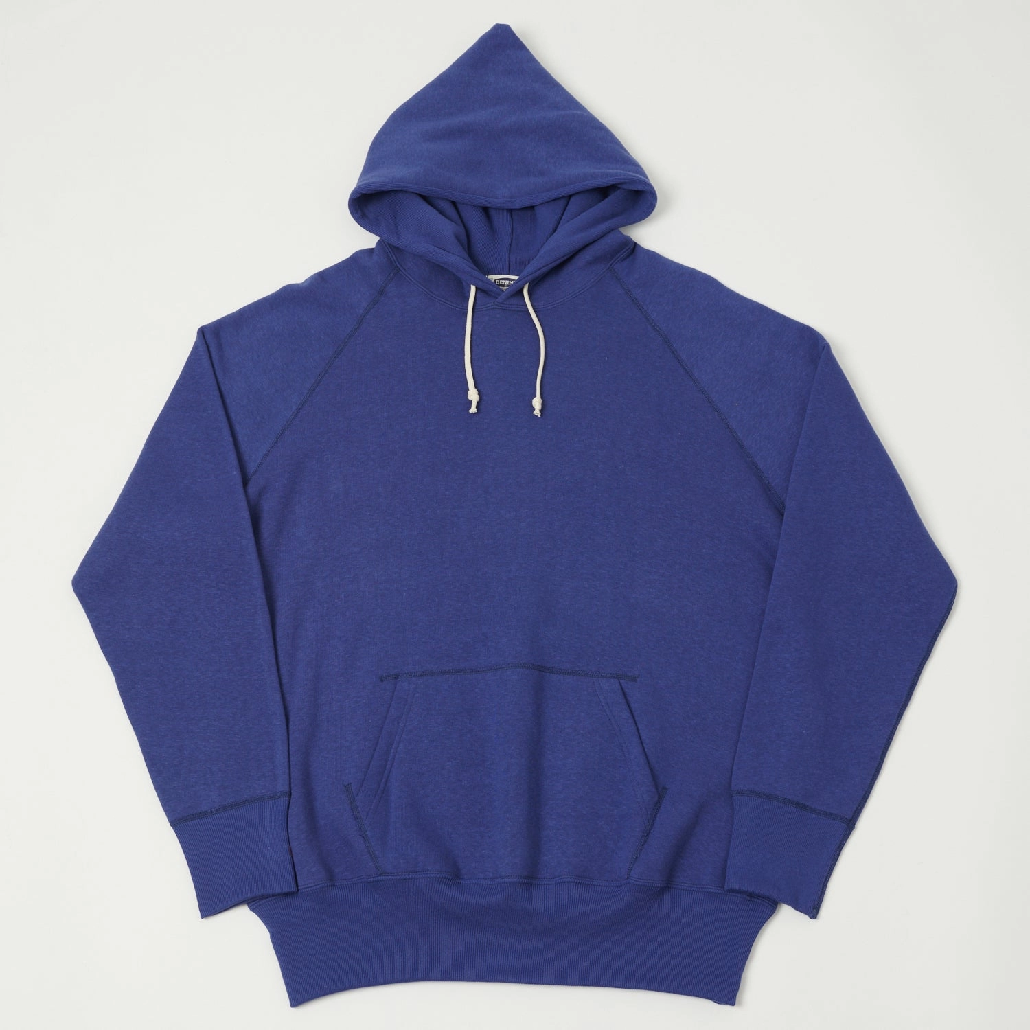 Denime Lot. 262 4-Needle Hooded Sweatshirt - Blue Relaxed Fit Fresh Active