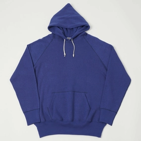 Denime Lot. 262 4-Needle Hooded Sweatshirt - Blue Relaxed Fit Fresh Active