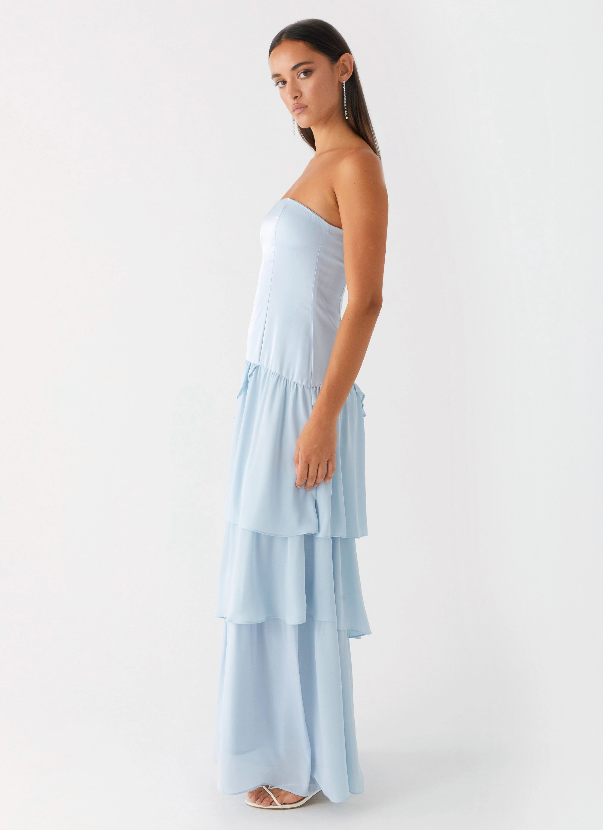 Our Story Maxi Dress - Pastel Blue Office Glam