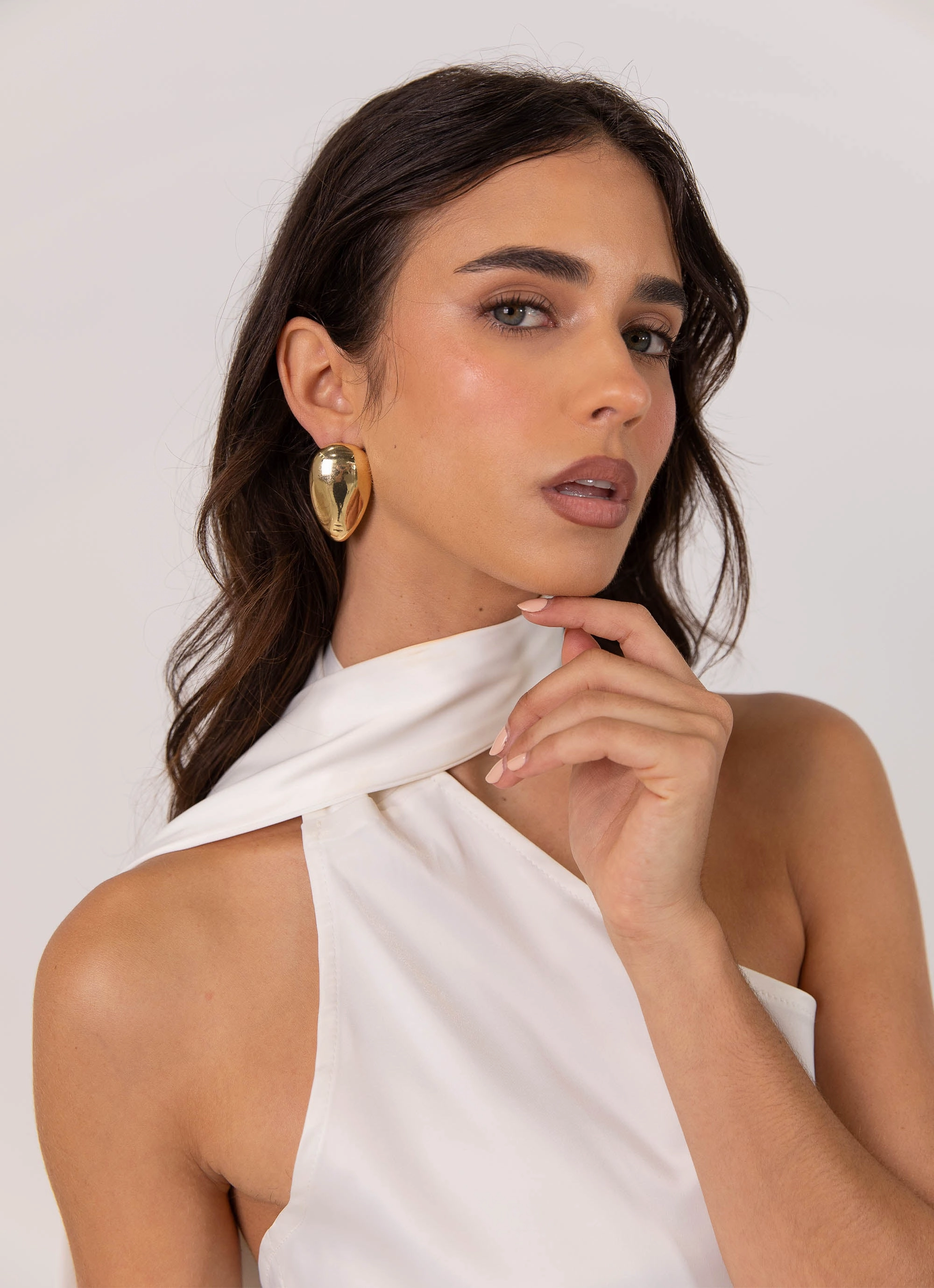 Casual Style Wear Lounge Vibes Cassandra Scarf Mini Dress - Pearl