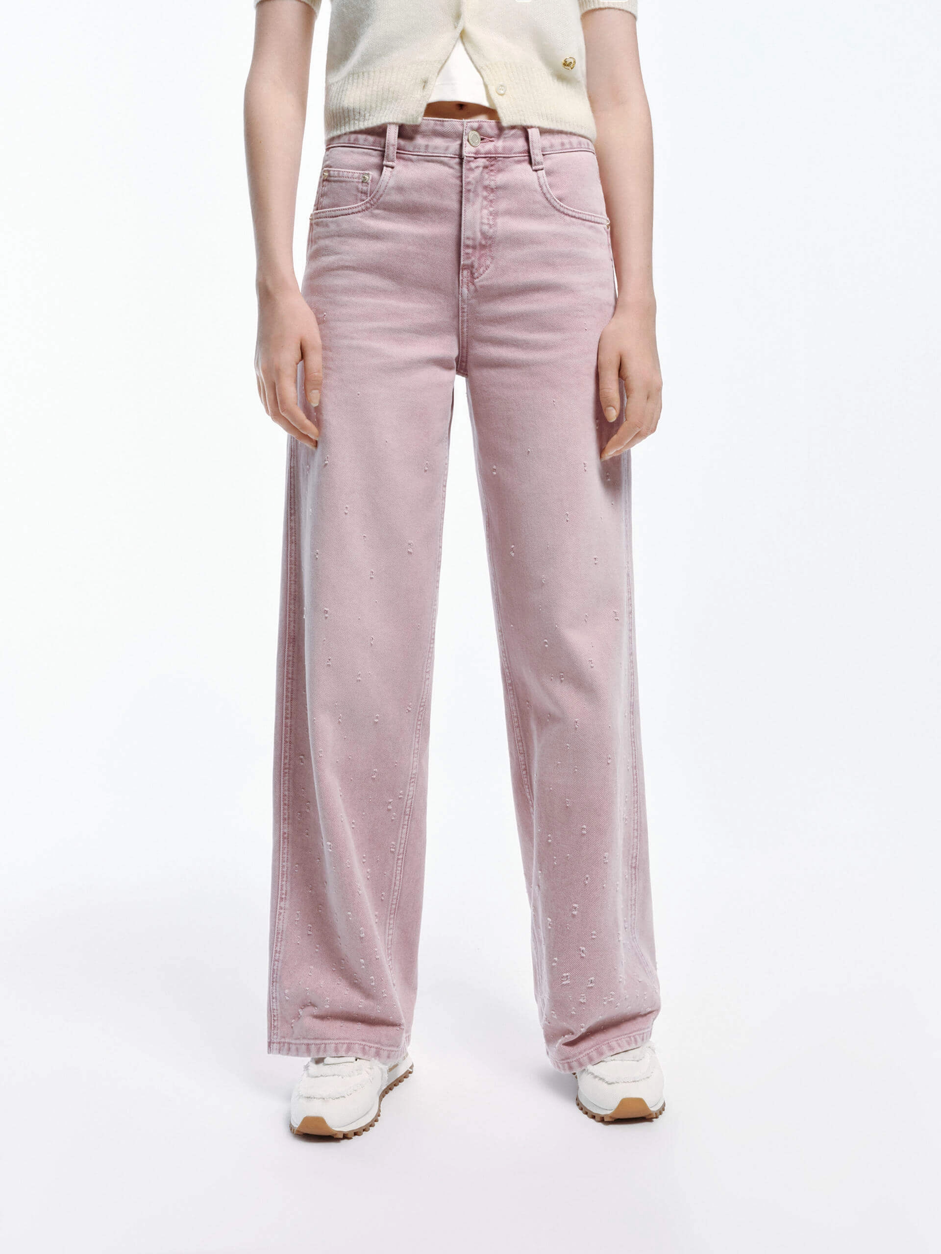 Distressed Straight Leg Jeans Mood Fit