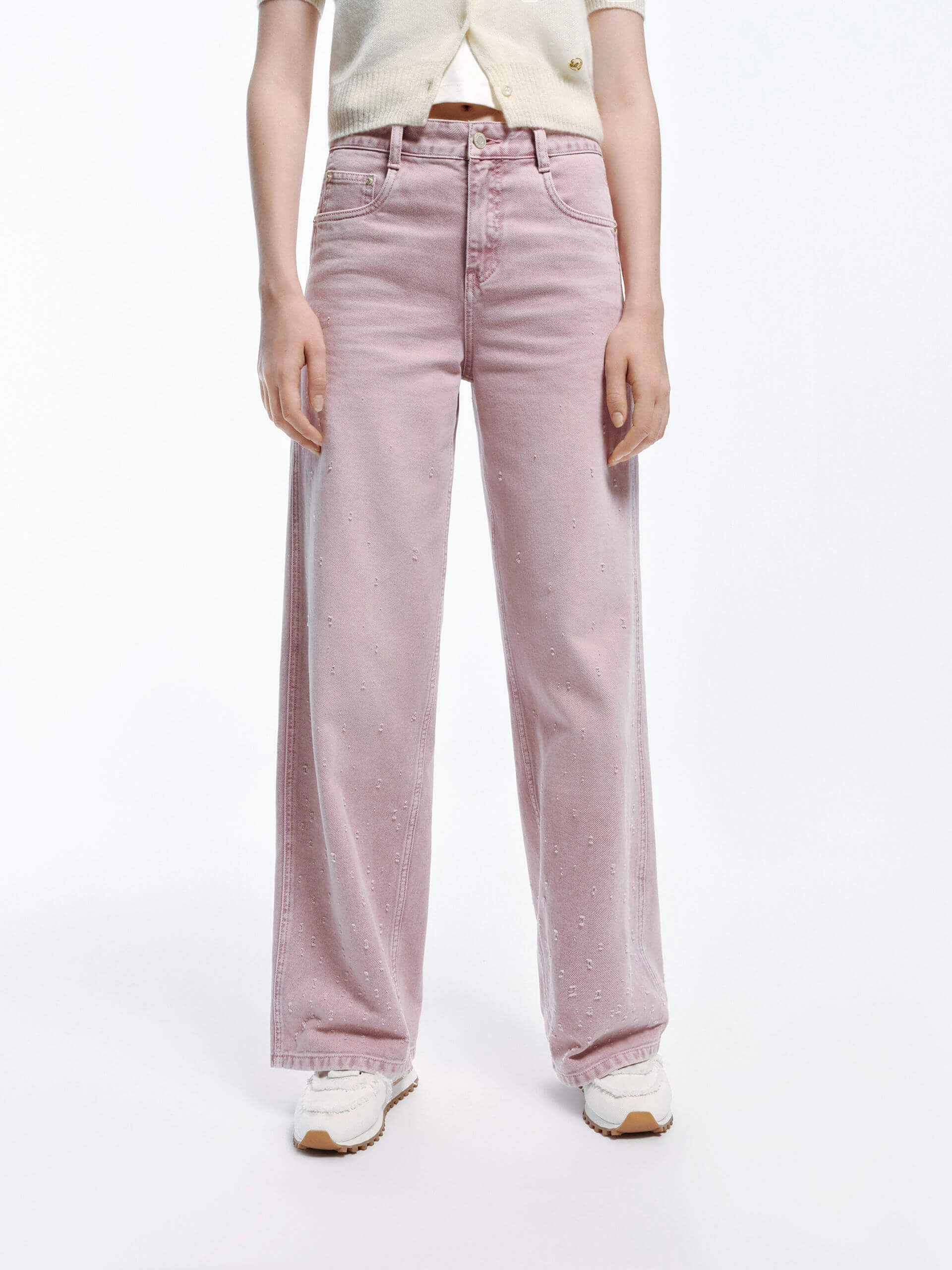 Distressed Straight Leg Jeans Street Basics Layer Staple