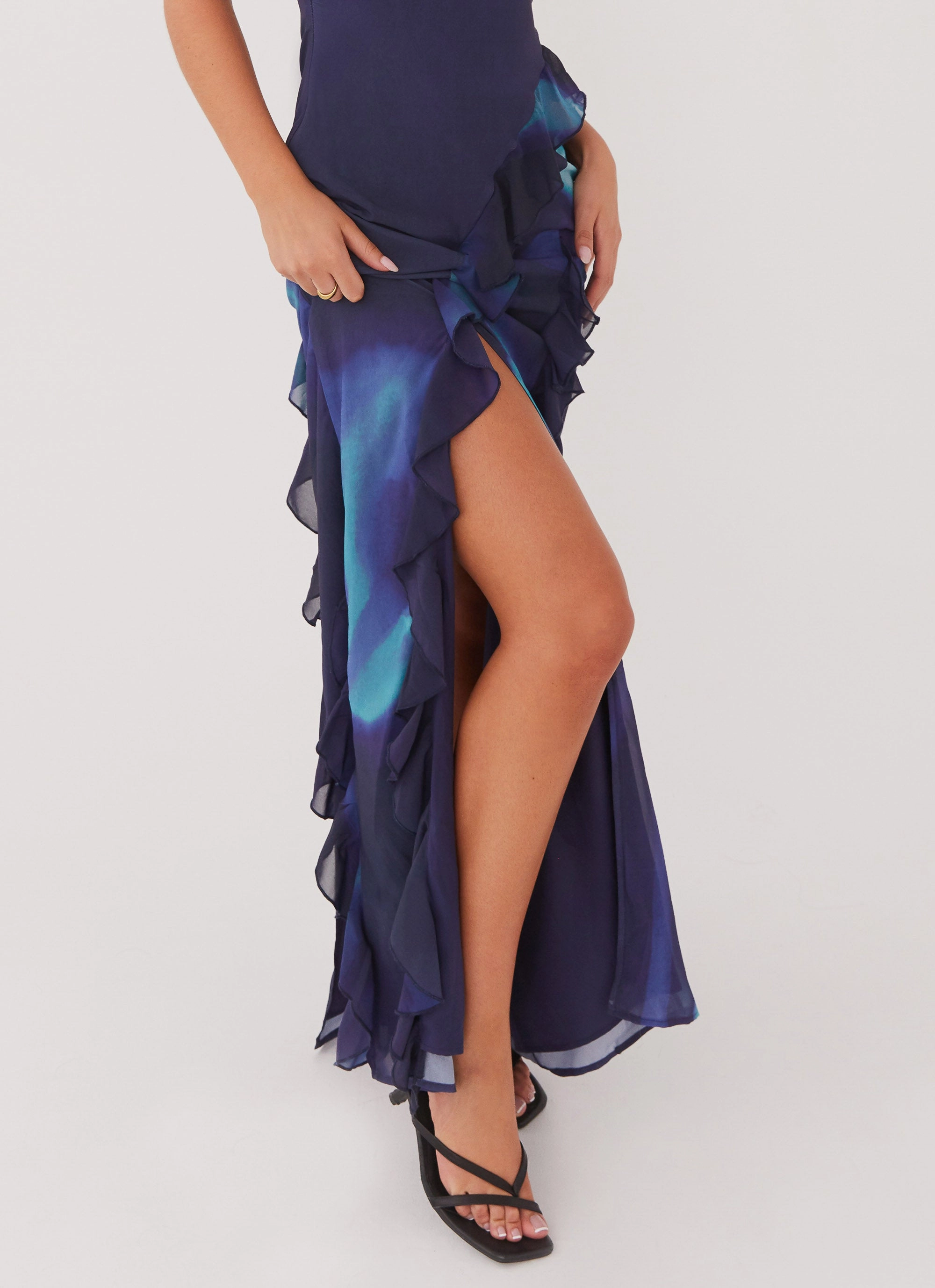 Do No Wrong Ruffle Maxi Dress - Cyber Rose Perfect Proportion Wave Soft