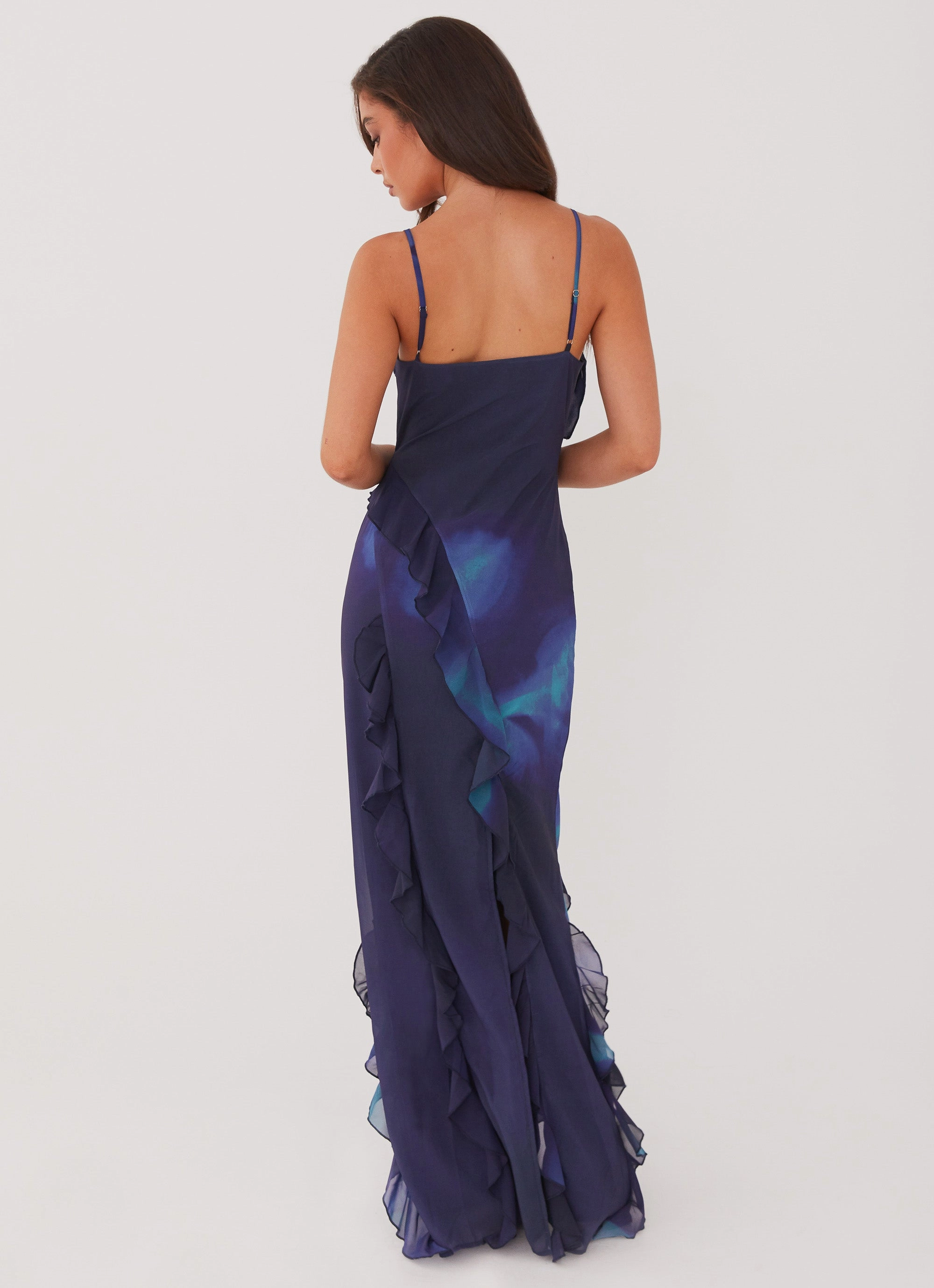 Do No Wrong Ruffle Maxi Dress - Cyber Rose Formal dinner wear