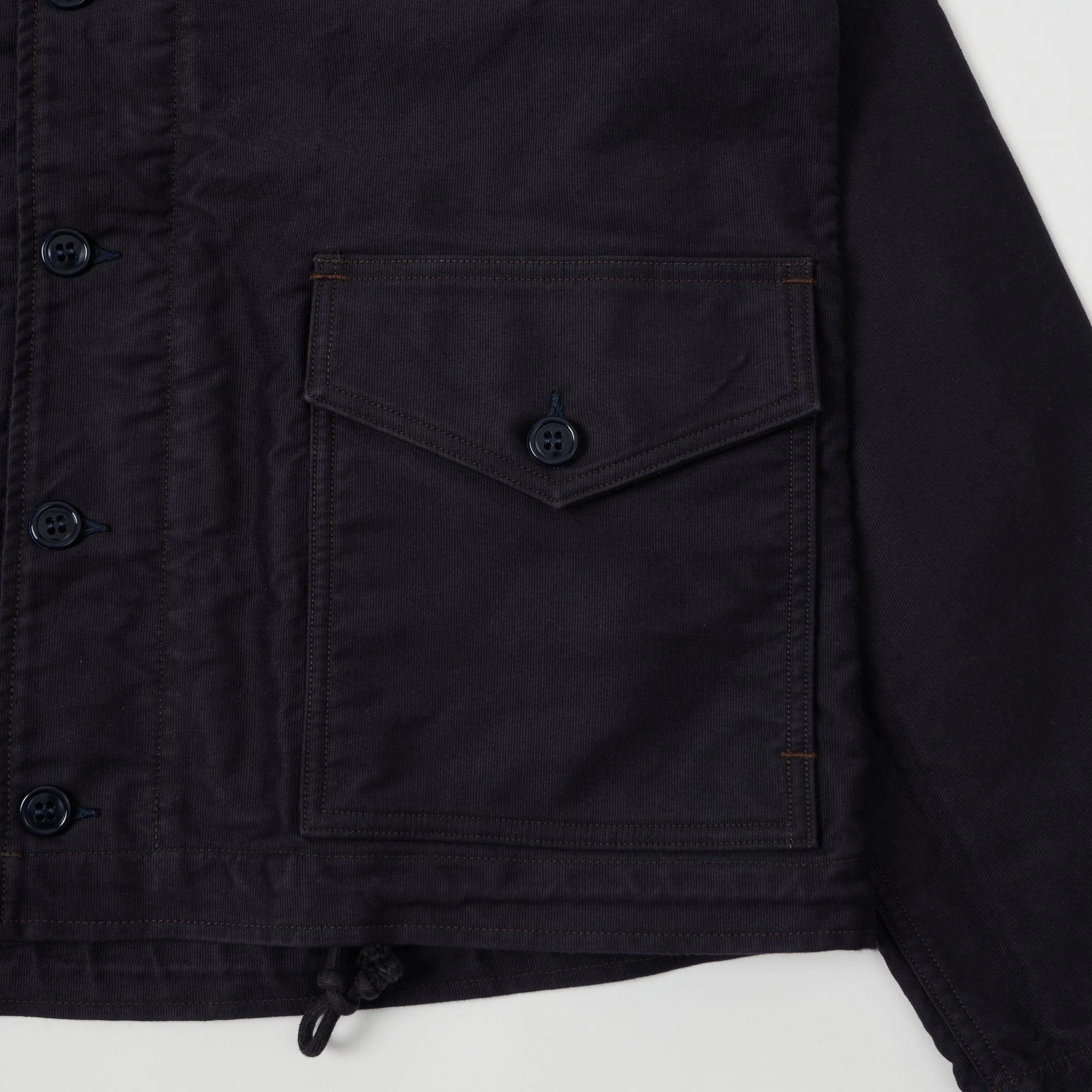 Freewheelers & Co U.S. Army Deck Worker Parka - Navy Taped Neckline Seams