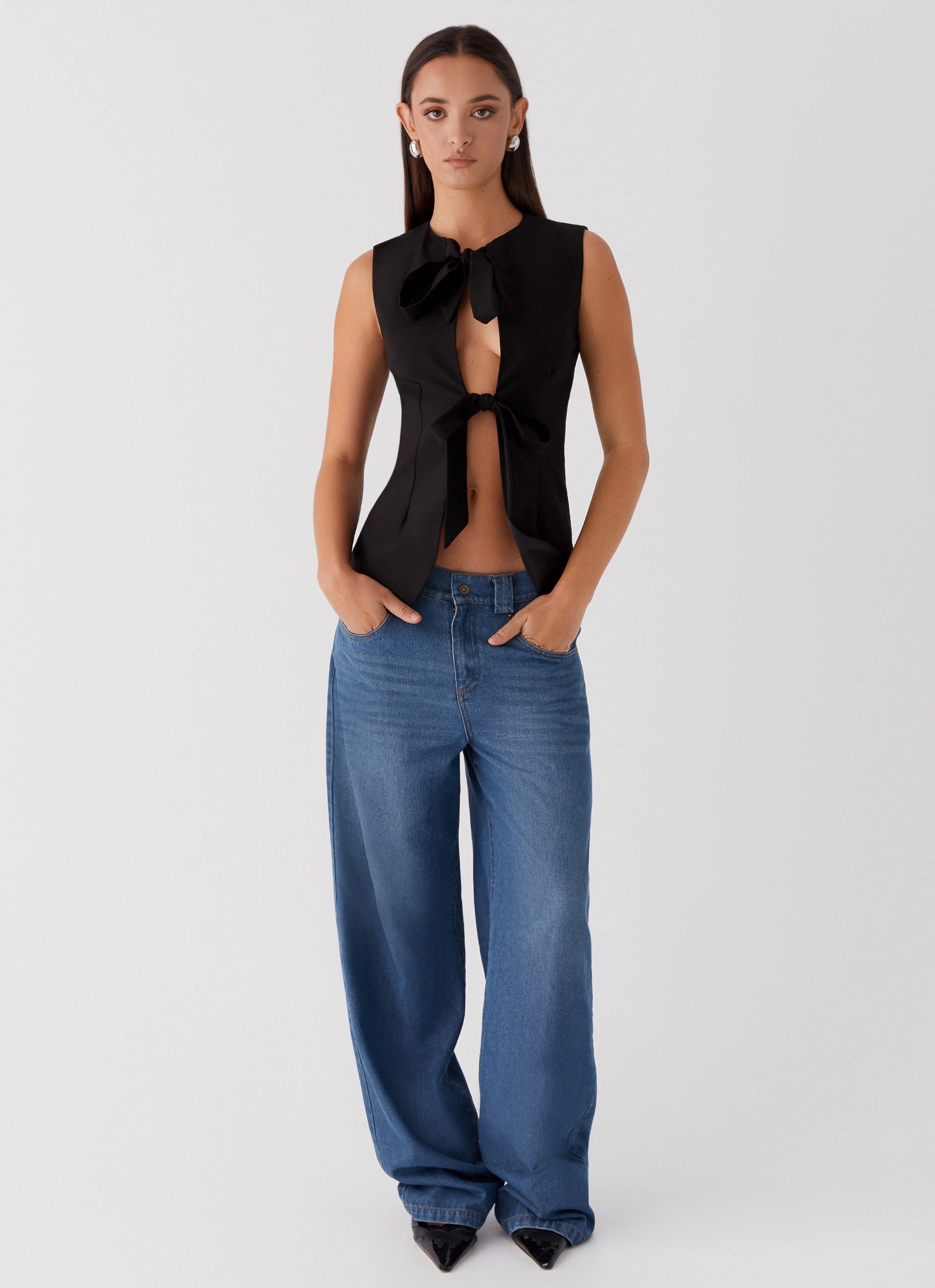 Practical work-to-play piece Shine Moment Dottie Tie Top - Black