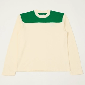 Drake's Contrast Football T-Shirt - Antique White/Green Comfy Look Wear
