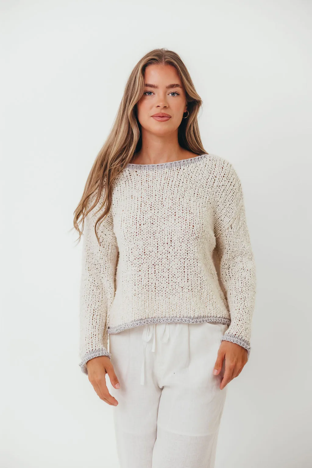 Eco Certified Fibers Dreamscape Sweater in Ivory Grey