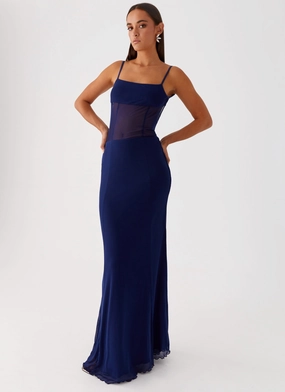 Miranda Maxi Dress - Navy Wrap style