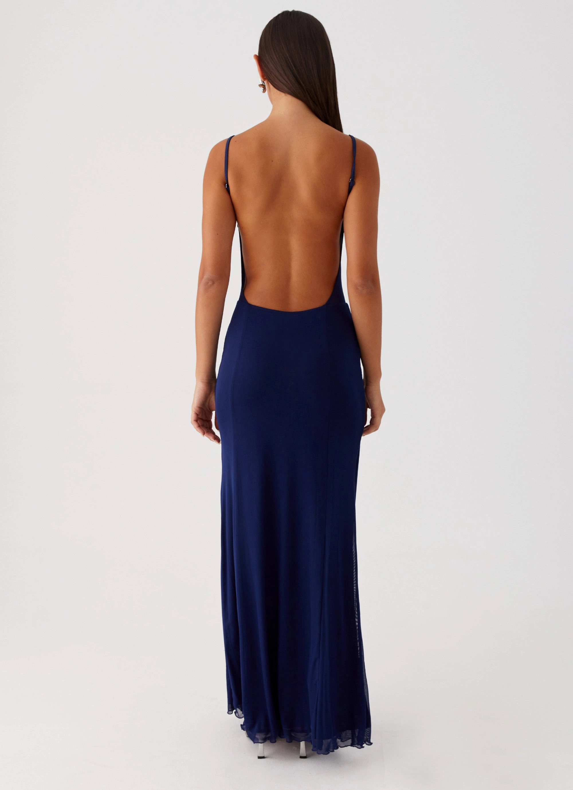 Miranda Maxi Dress - Navy Light Volume Subtle Edge