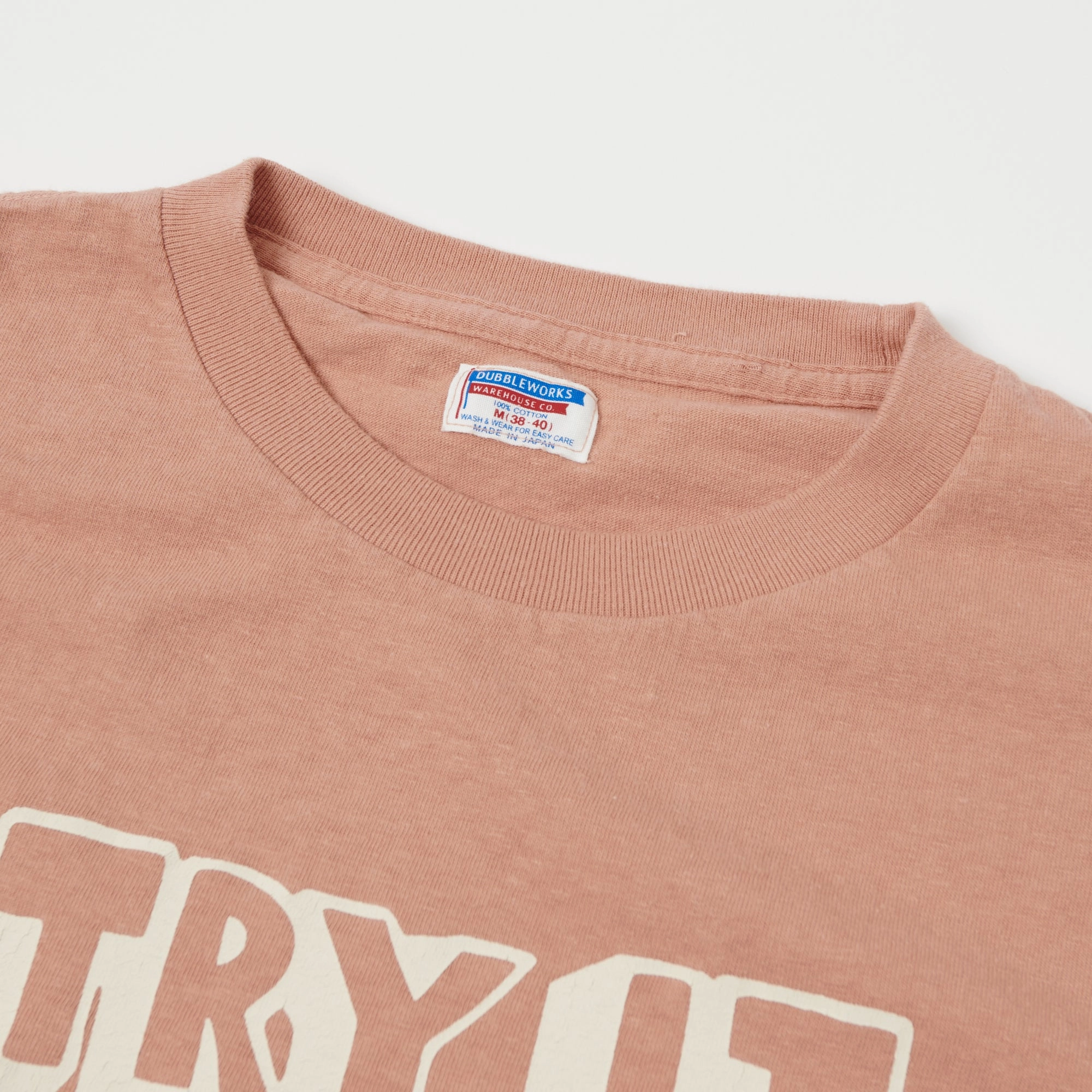 Dubbleworks 'Try It' Print Tee - Salmon Pink Roomy Comfort funky