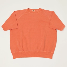 Dubbleworks Cut Off Sleeve Pigment Dyed Sweatshirt - Orange Light Warmth