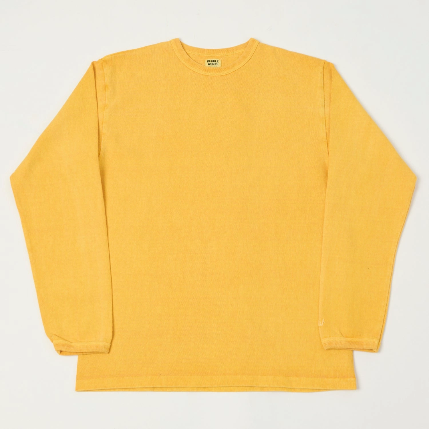 Dubbleworks Heavy Fabric Long Sleeve Pigment Dye Tee - Pd. Gold Vibrant Prints Casual Choice