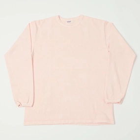 Dubbleworks Heavy Fabric Long Sleeve Pigment Dyed Tee - Pink Sustainable production