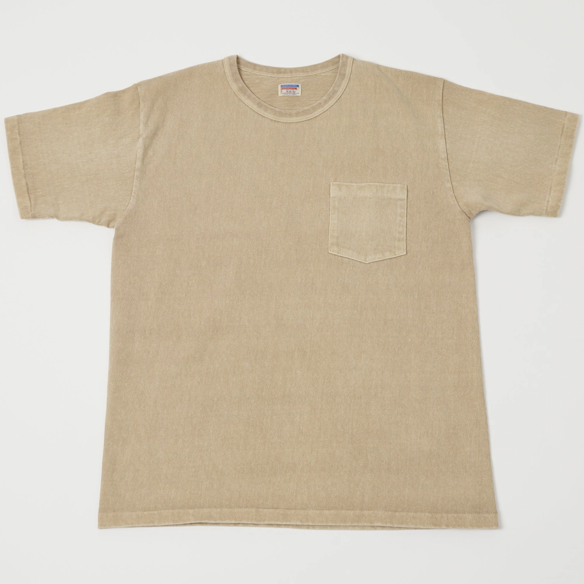 Dubbleworks Heavy Fabric Pigment Dye Pocket Tee - Beige Outdoor Leisure Look Street Smart Look