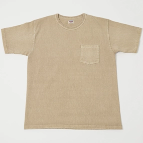 Dubbleworks Heavy Fabric Pigment Dye Pocket Tee - Beige Outdoor Leisure Look Street Smart Look