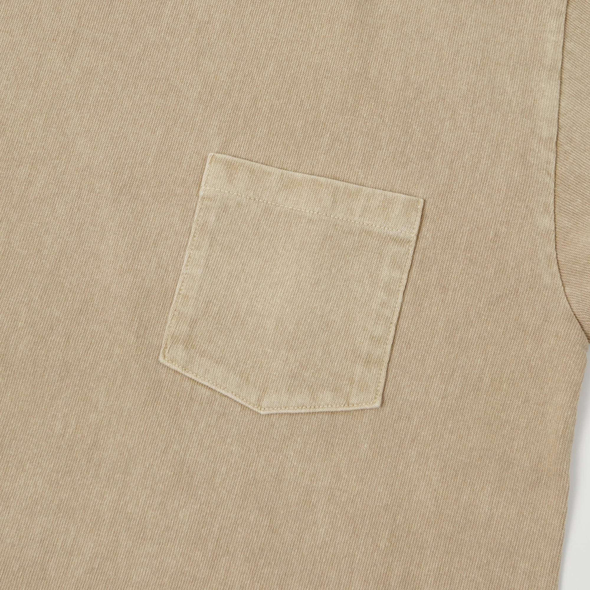 Dubbleworks Heavy Fabric Pigment Dye Pocket Tee - Beige Simple and Light Chafe Free Armhole