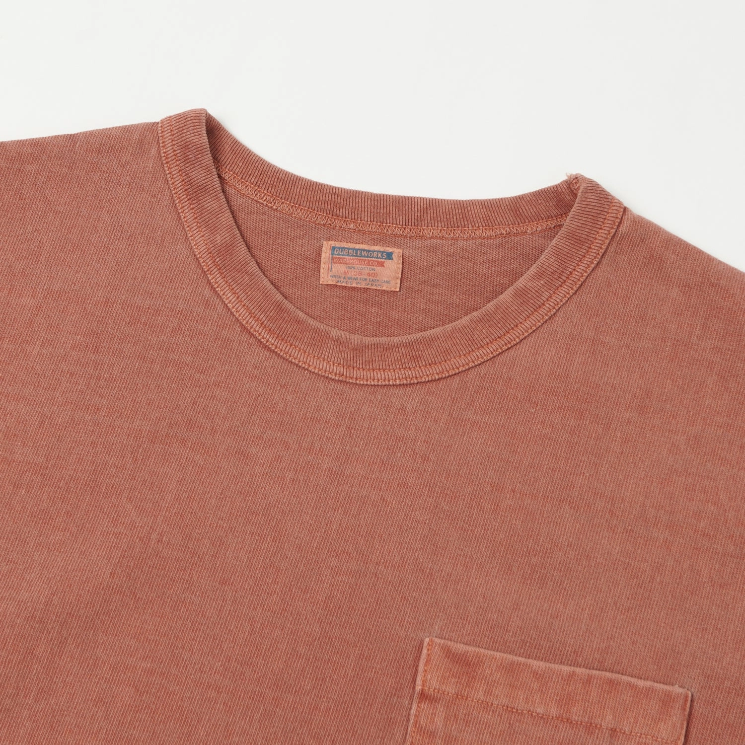 Edgy Dubbleworks Heavy Fabric Pigment Dye Pocket Tee - Brick Red